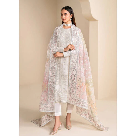 3 Piece – Unstitched Embroidered Chiffon Suit – VTXANF77